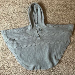 Grey medium poncho with hood